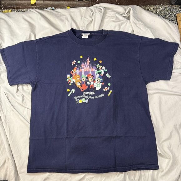 Tops - Vintage Disneyland Resort Shirt Mens L Blue 2004 Mickey Minnie Donald Goofy
